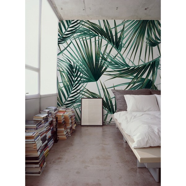 Papier peint Feuilles de palmier vert paradisiaque